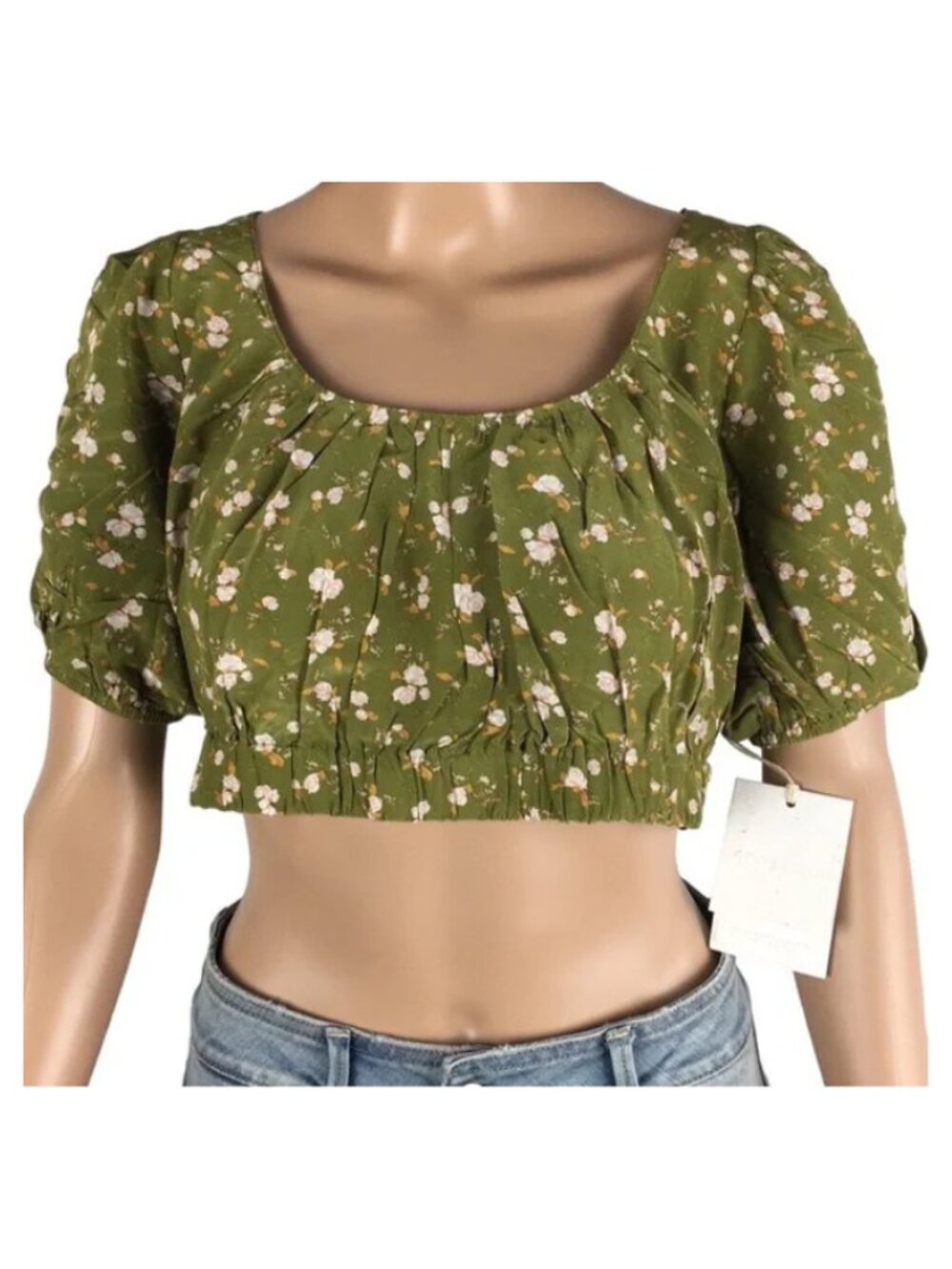 Anna Nata NWT Women's Olive Wildflower NATALIE Top, Size Medium
